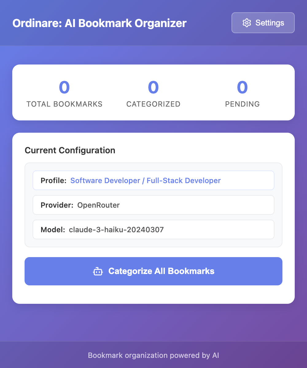 Ordinare Dashboard